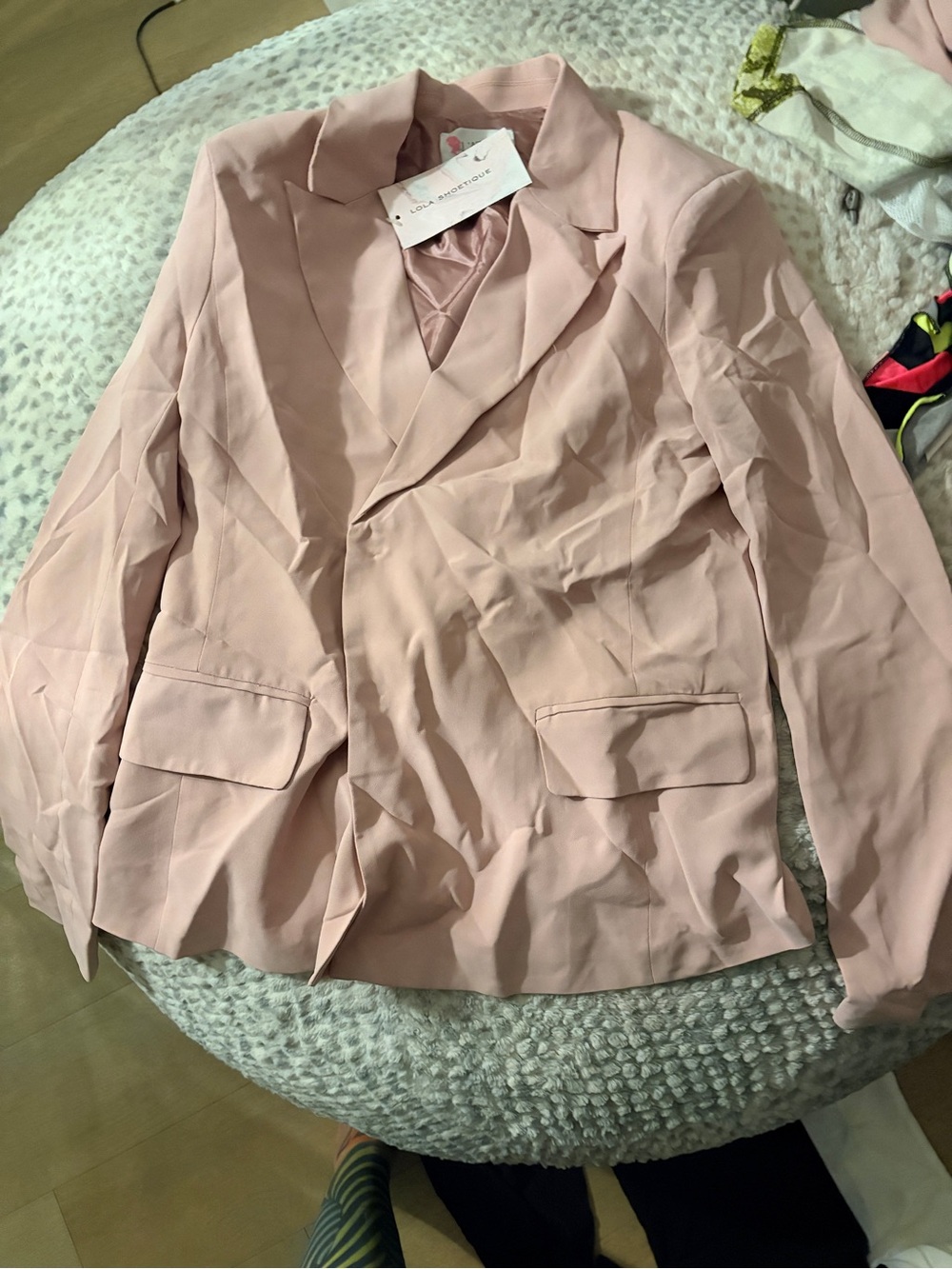 Lola Shoetique Blush Pink Tailored Blazer